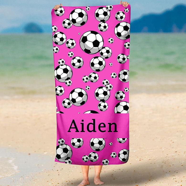 Personalized Summer Football Sport Party Beach Towel