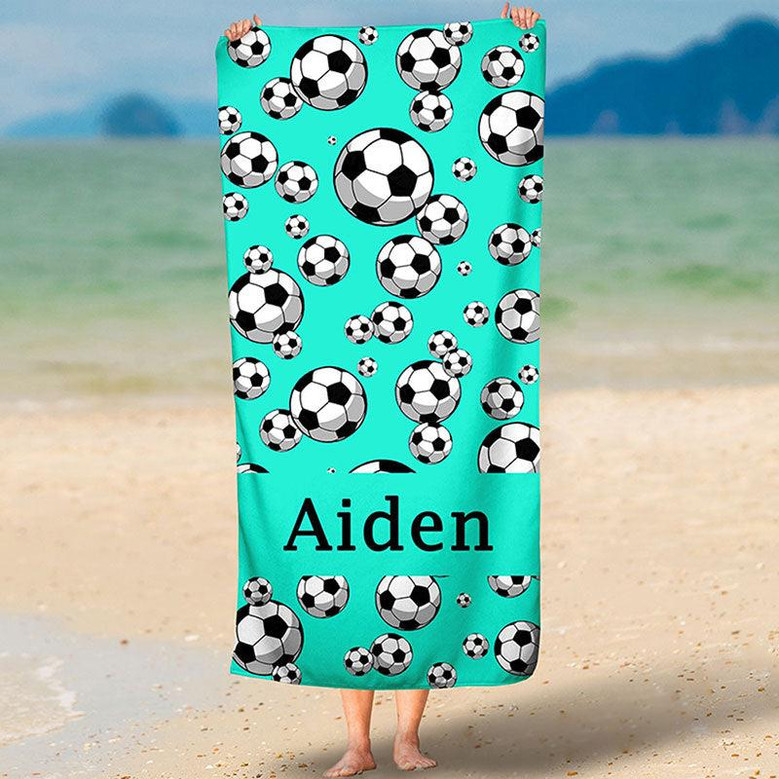 Personalized Summer Football Sport Party Beach Towel