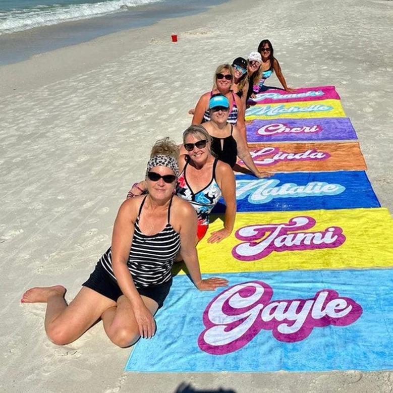 Personalized Summer Name And Solid Color Beach Towel