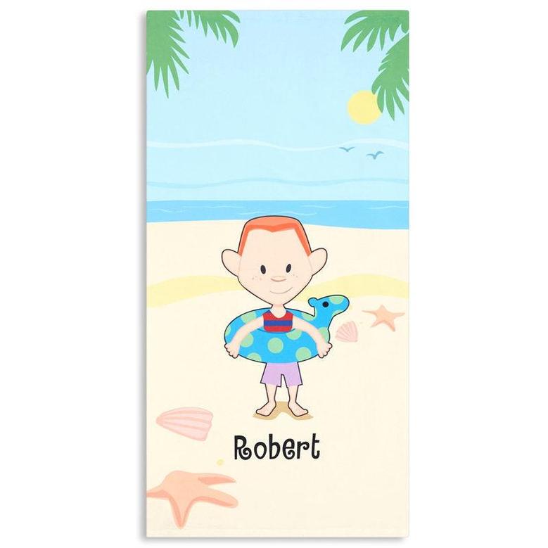 Personalized Summer Seaside Beach Towel For Boy