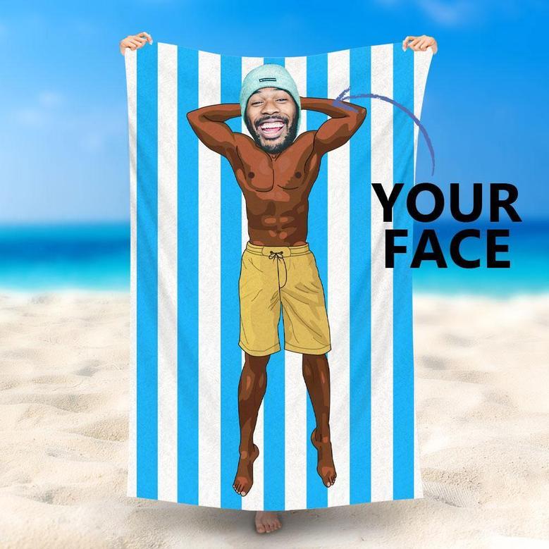 Personalized Towel Funny Guy Beach Towel With Photo