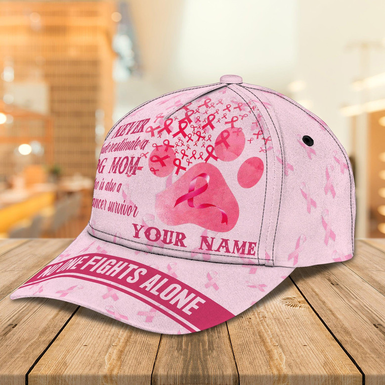 Custom Classic Cap For Breast Cancer Survivors - Personalized Name Cap