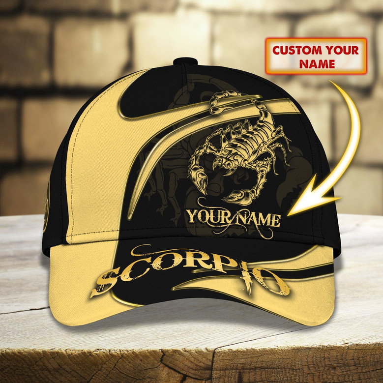 Custom Classic Cap Scorpio Zodiac Cap - Personalized Name Cap