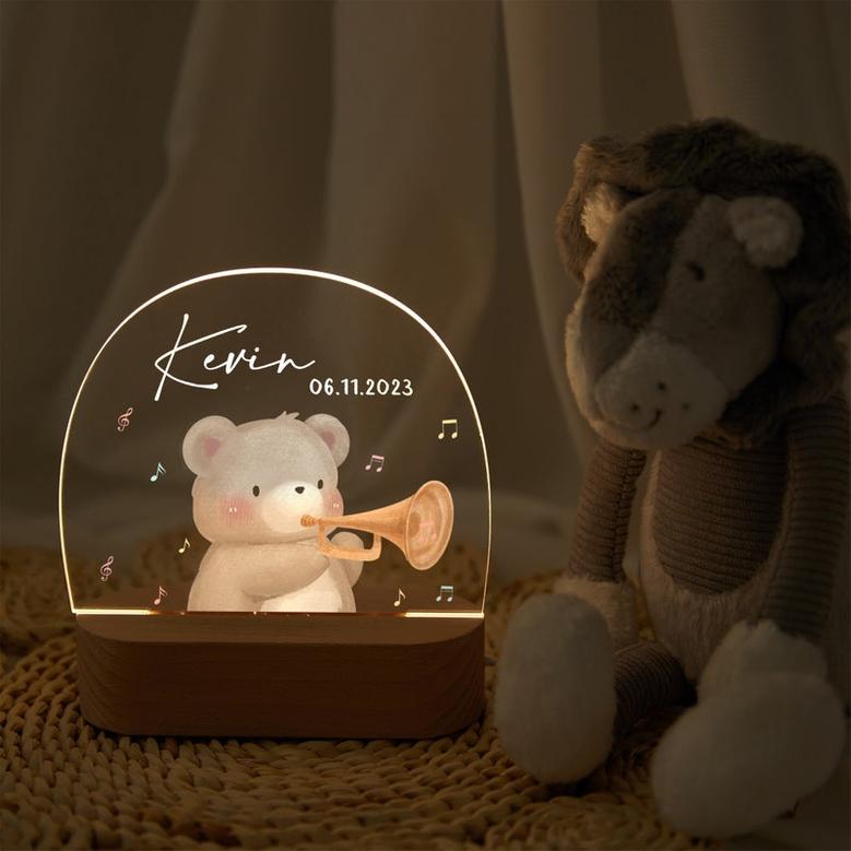 Personalized baby night light cute animal night lamp baby gift birth baby gift personalized