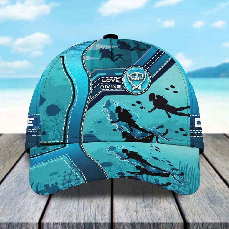 Custom Classic Cap - Personalized Name Cap For Diving Enthusiasts