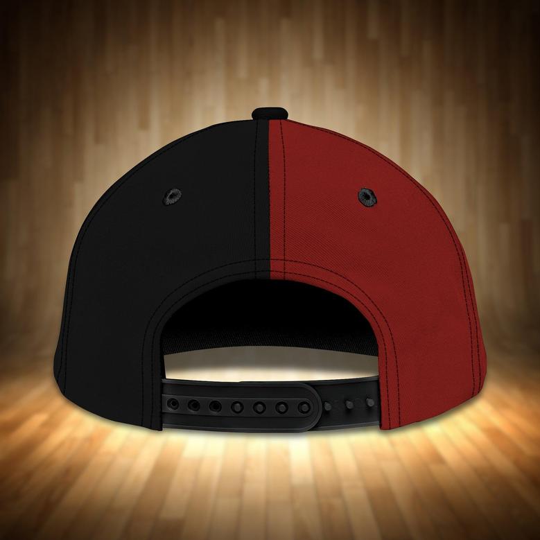 Custom Classic Cap - Personalized Name Cap In Black & Red