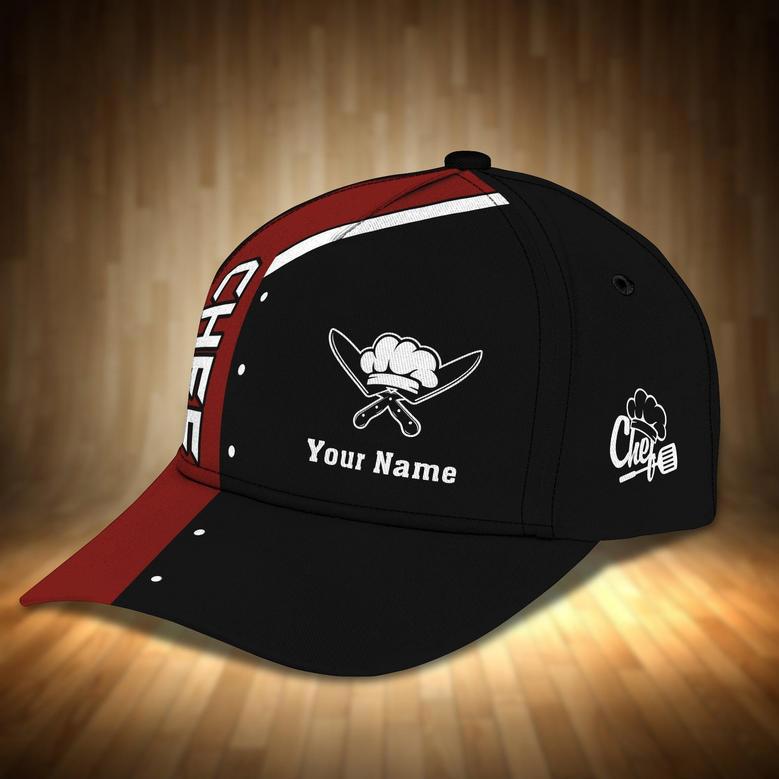 Custom Classic Cap - Personalized Name Cap In Black & Red