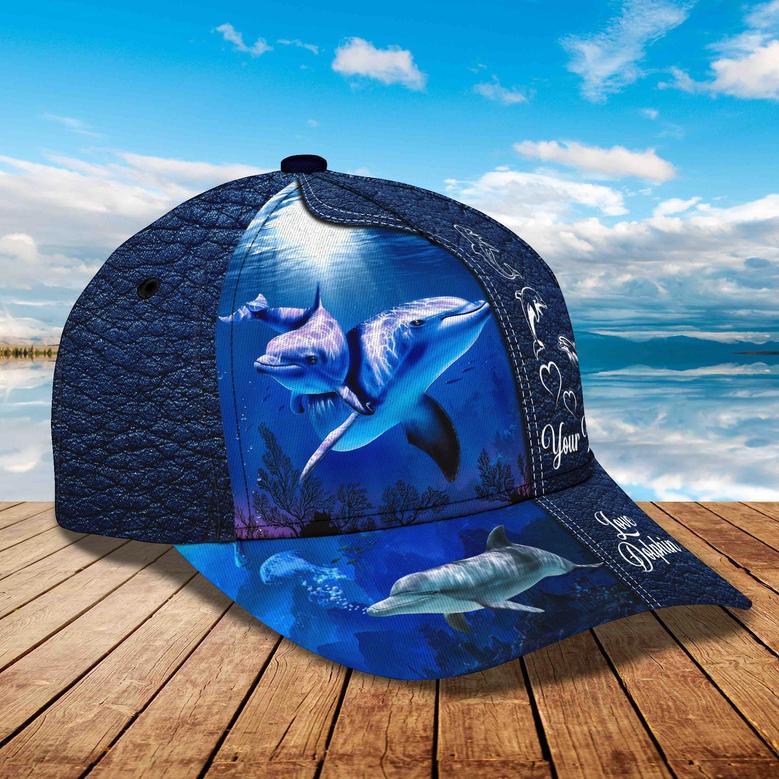 Custom Classic Cap - Personalized Name Cap | Perfect Gift For Dolphin Lovers