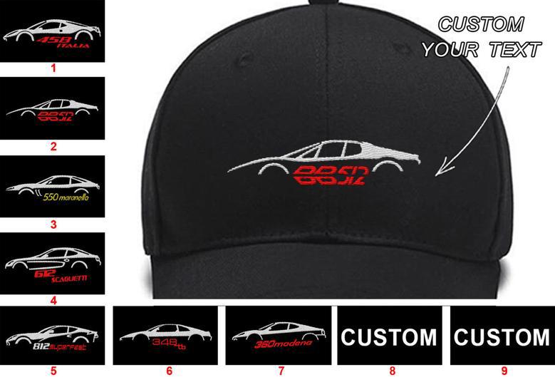 458 Italia 512 BB Specs 550 Maranello 612 Scagliett 812 Superfast 348 Tb 360 Modenacollection Embroidered Hats Custom Embroidered Hat Custom Embroidered Hats