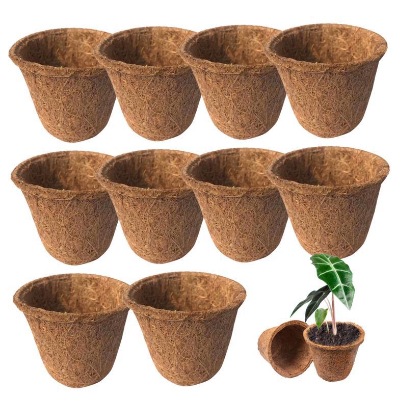 Coconut Fiber Hanging Basket Set 10PCS 3.2 Inch Replacement Flower Basket Liners