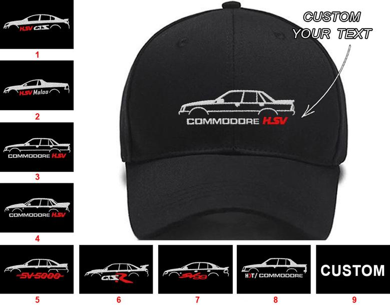 Commodore Hsv Gts Vf Hsv Maloo Vf Hdt (Vc) Hsv SS Group A Sv Vl Hsv Sv 5000 Vn Hsv Gts-R Vs Hsv SV99 Vt Collection Embroidered Hats Custom Custom Embroidered Hats