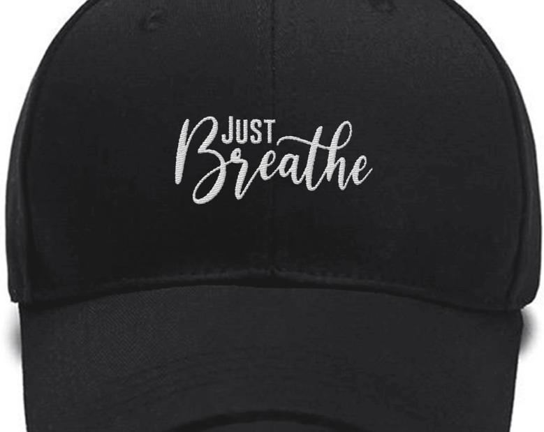 Just Breathe Embroidered Hats, Birthday Gift, Gift For Dad, Gift For Mom, Summer Hat Custom Embroidered Hats