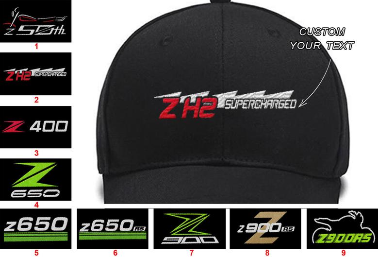 Z 50Th Anniversary ZH2 Z400 ABS Z650 ABS Z650 RS Z900 Z900RS Collection Embroidered Hats Custom Embroidered Hat Custom Embroidered Hats