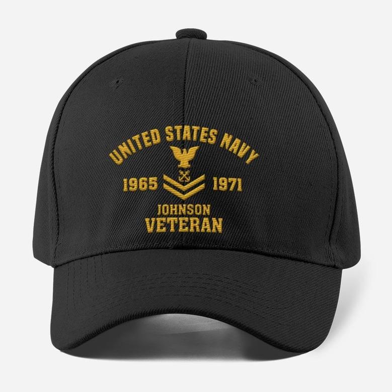 Customized U.S Navy Veteran Embroidered Classic Cap Custom Name