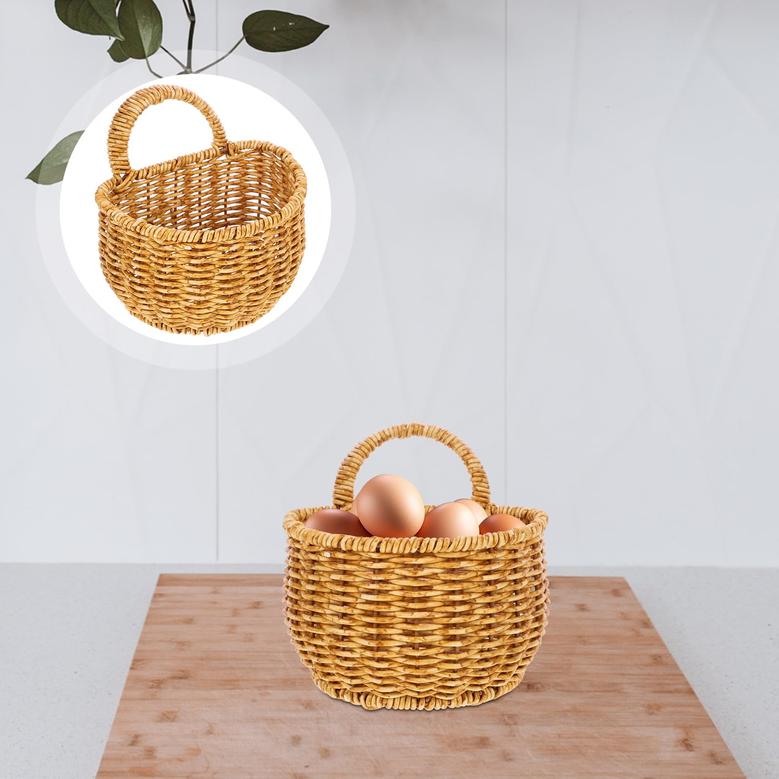 Rattan Hanging Basket Wall Mounted Planters Basket Ideal for Decorating
