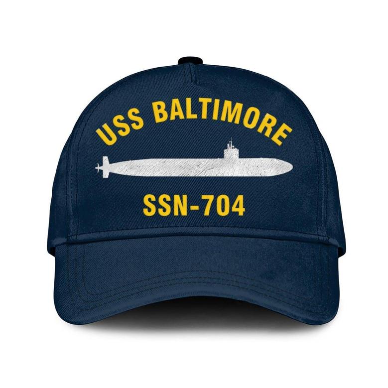 Uss Baltimore Ssn-704 Classic Baseball Cap, Custom Embroidered Us Navy Ships Classic Cap, Gift For Navy Veteran