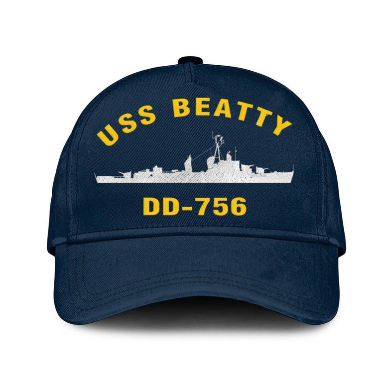 Uss Beatty Dd-756 Classic Baseball Cap, Custom Embroidered Us Navy Ships Classic Cap, Gift For Navy Veteran