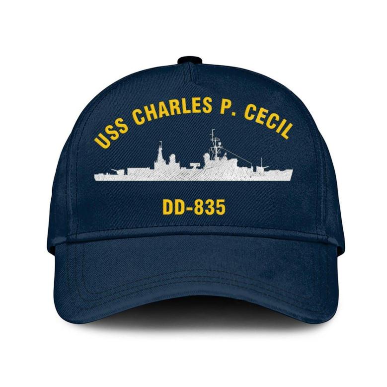 Uss Charles P. Cecil Dd-835 Classic Baseball Cap, Custom Embroidered Us Navy Ships Classic Cap, Gift For Navy Veteran