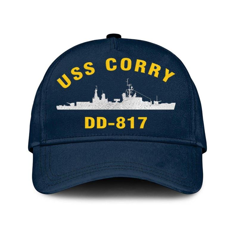 Uss Corry Dd-817 Classic Baseball Cap, Custom Embroidered Us Navy Ships Classic Cap, Gift For Navy Veteran