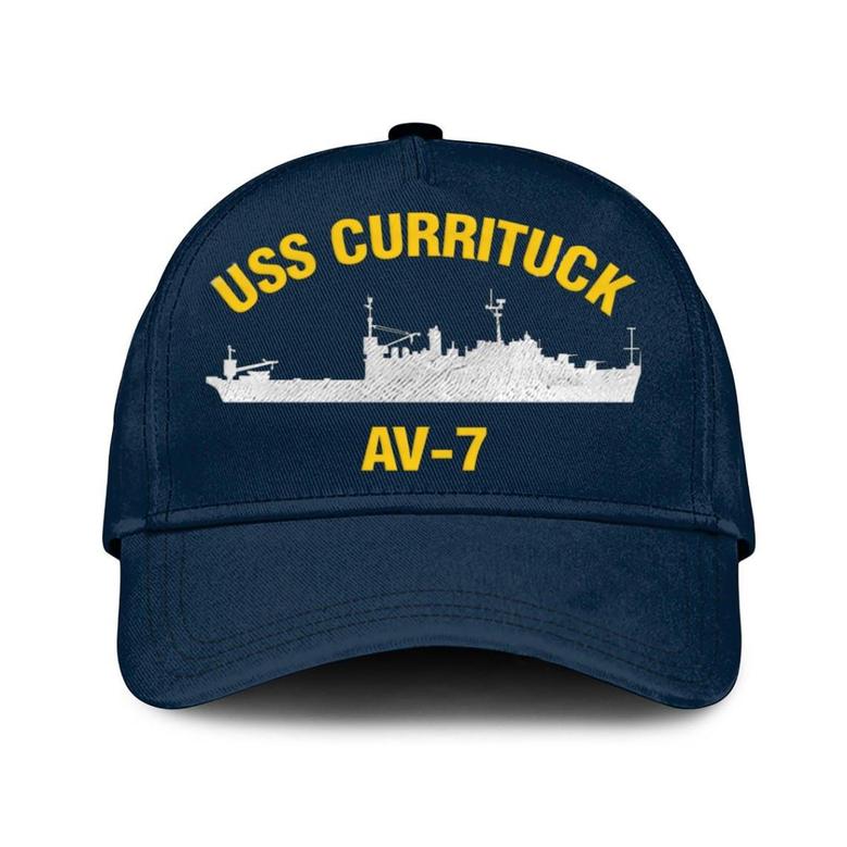 Uss Currituck Av-7 Classic Baseball Cap, Custom Embroidered Us Navy Ships Classic Cap, Gift For Navy Veteran