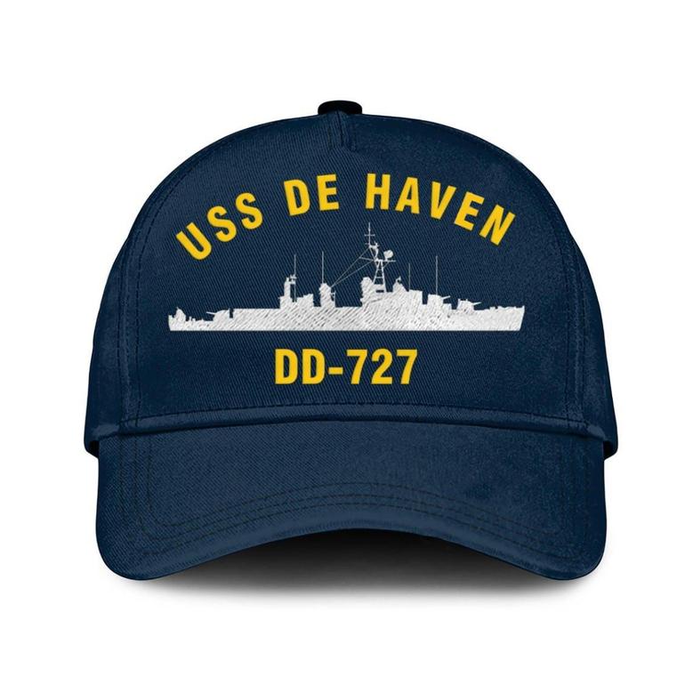 Uss De Haven Dd-727 Classic Baseball Cap, Custom Embroidered Us Navy Ships Classic Cap, Gift For Navy Veteran