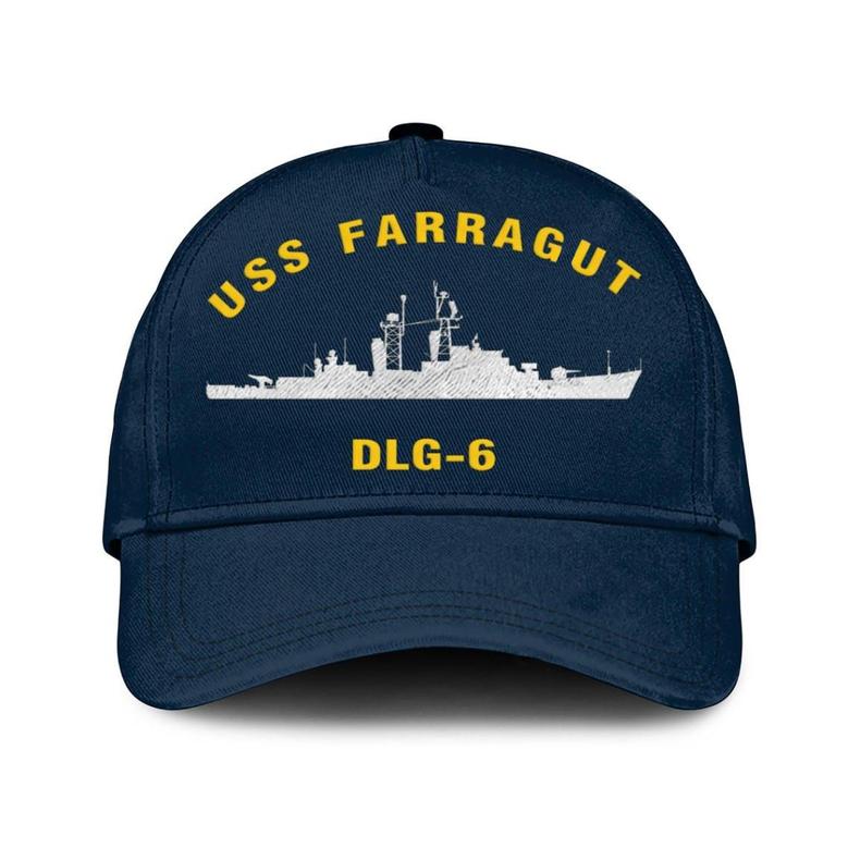Uss Farragut Dlg-6 Classic Baseball Cap, Custom Embroidered Us Navy Ships Classic Cap, Gift For Navy Veteran