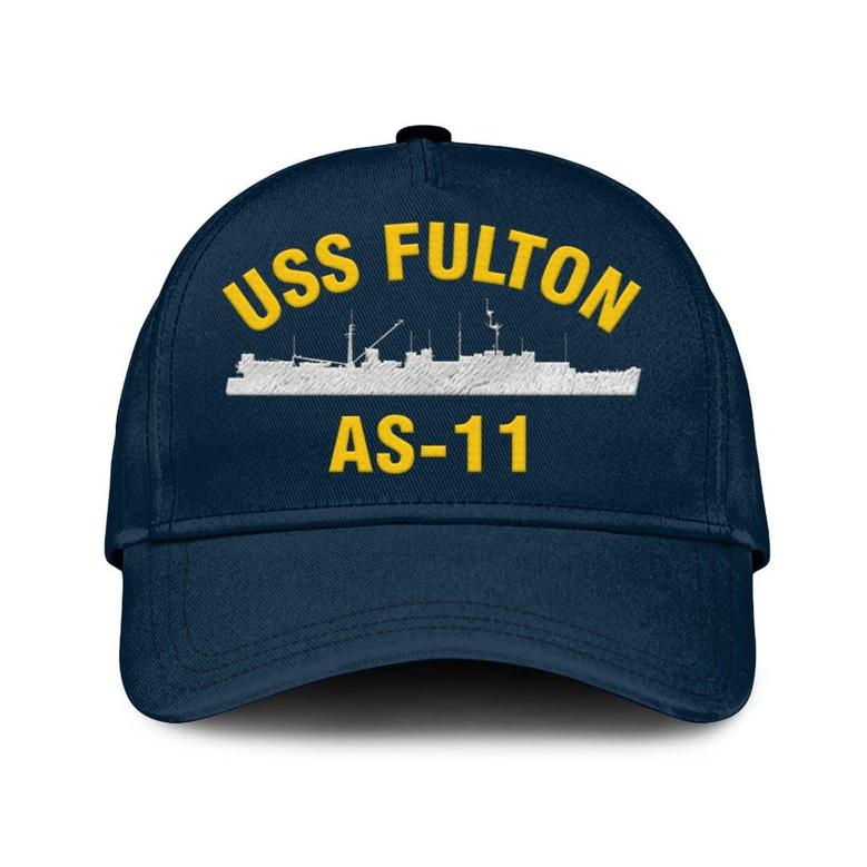 Uss Fulton As-11 Classic Cap, Custom Embroidered Us Navy Ships Classic Baseball Cap, Gift For Navy Veteran