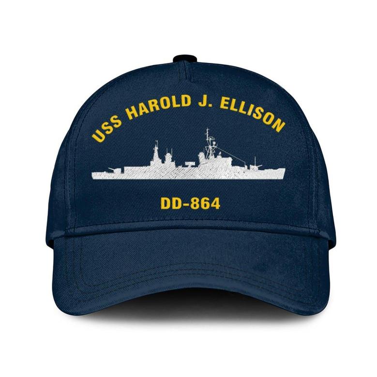 Uss Harold J. Ellison Dd-864 Classic Baseball Cap, Custom Embroidered Us Navy Ships Classic Cap, Gift For Navy Veteran
