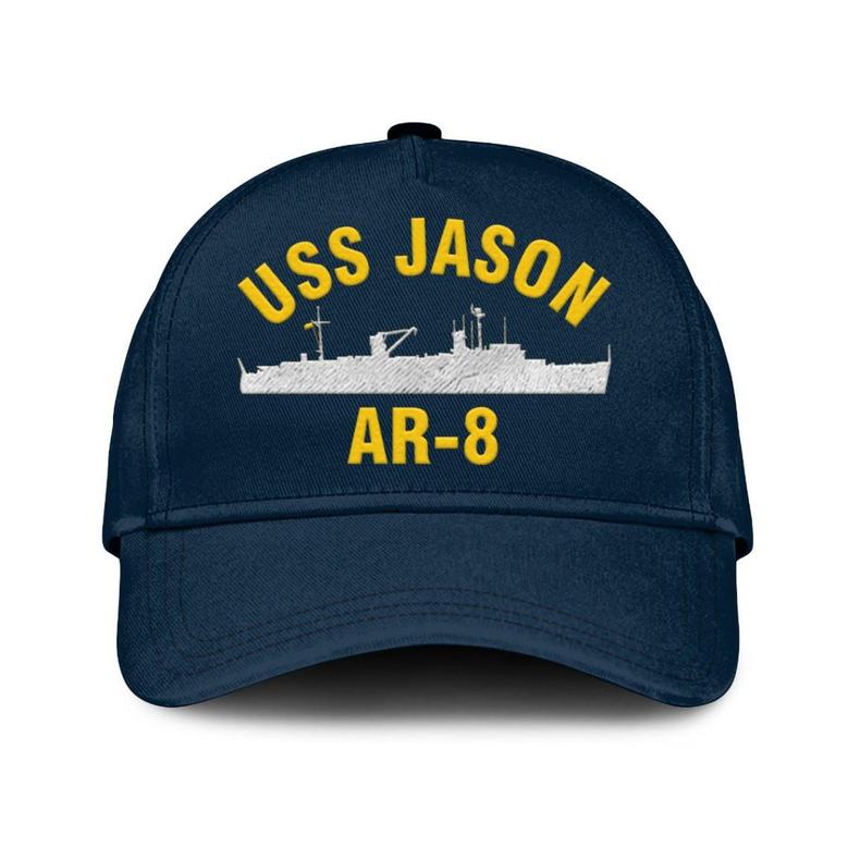 Uss Jason Ar-8 Classic Cap, Custom Embroidered Us Navy Ships Classic Baseball Cap, Gift For Navy Veteran