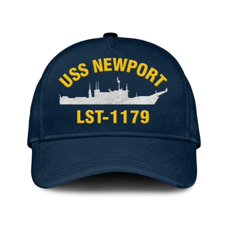 Uss Newport Lst-1179 Classic Cap, Custom Embroidered Us Navy Ships Classic Baseball Cap, Gift For Navy Veteran