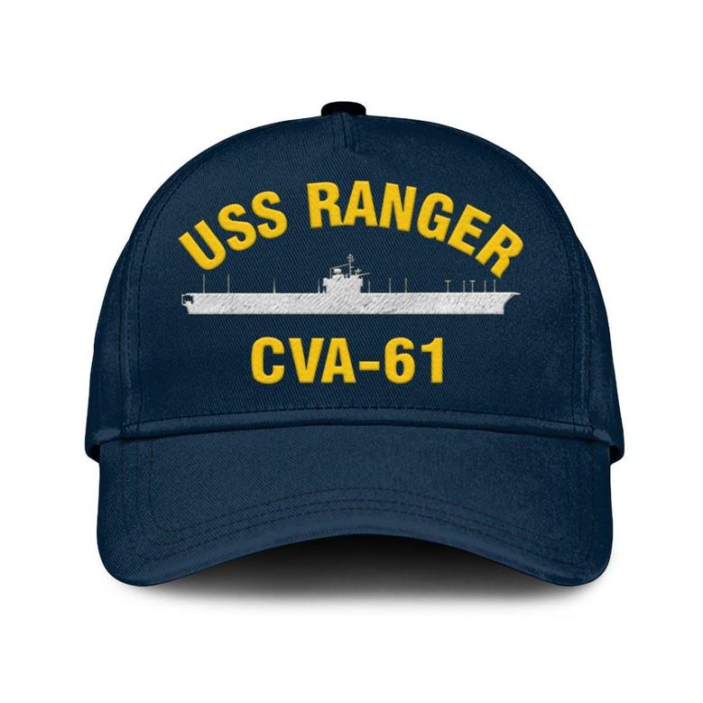 Uss Ranger Cva-61 Classic Cap, Custom Embroidered Us Navy Ships Classic Baseball Cap, Gift For Navy Veteran