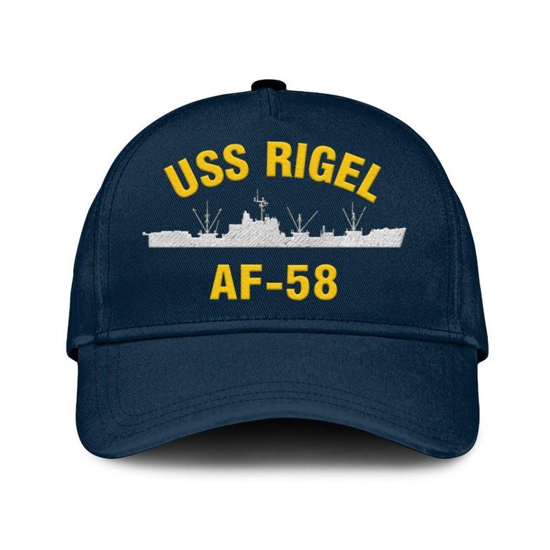Uss Rigel Af-58 Classic Cap, Custom Embroidered Us Navy Ships Classic Baseball Cap, Gift For Navy Veteran