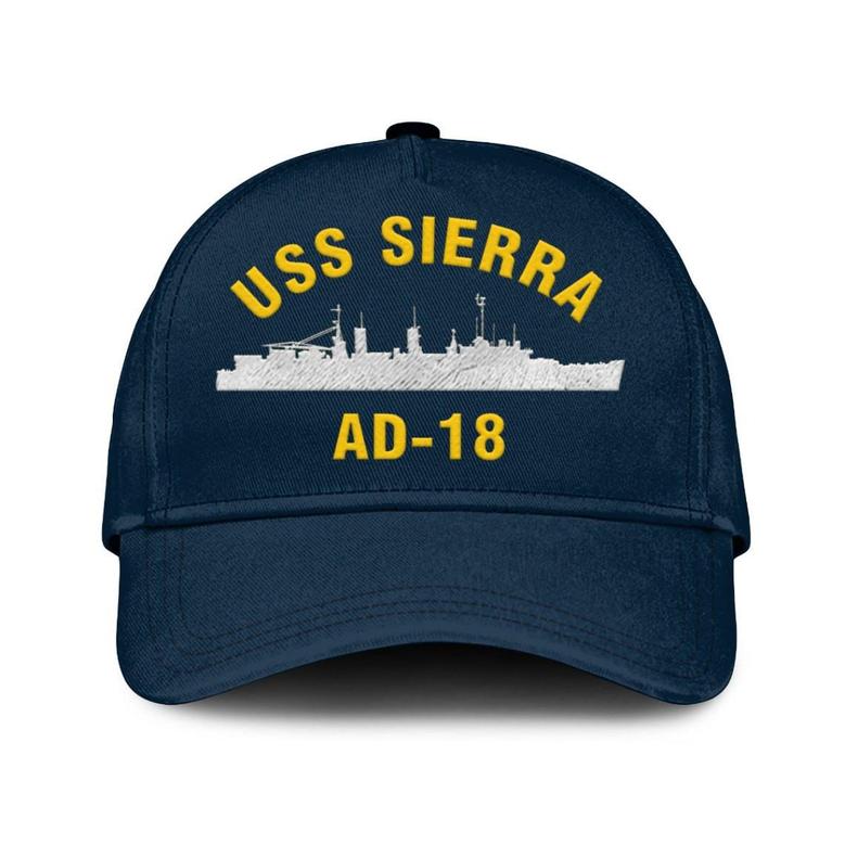 Uss Sierra Ad-18 Classic Cap, Custom Embroidered Us Navy Ships Classic Baseball Cap, Gift For Navy Veteran