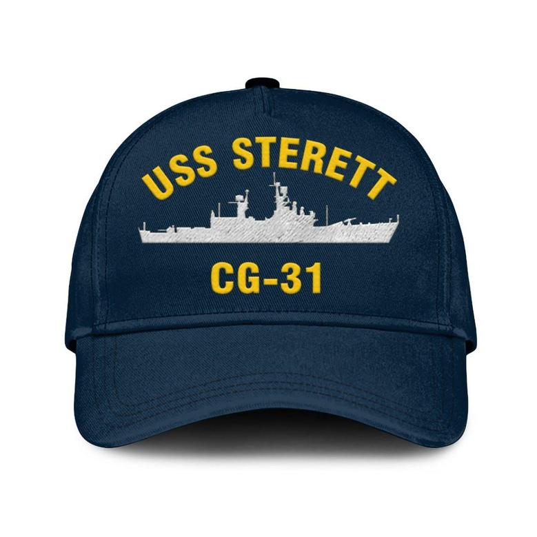 Uss Sterett Cg-31 Classic Cap, Custom Embroidered Us Navy Ships Classic Baseball Cap, Gift For Navy Veteran