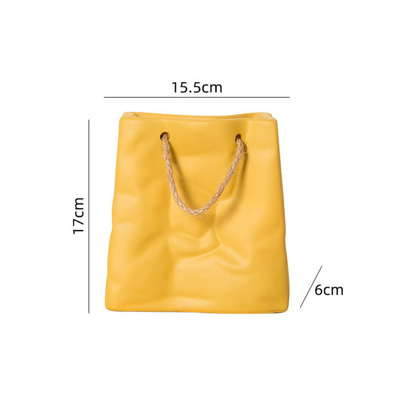 Creative Decorative Table Vase Modern Hand Bag Ceramic Vase For Home Decor