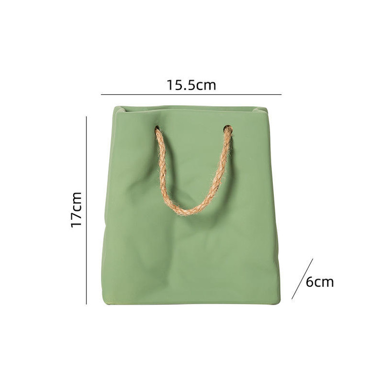 Creative Decorative Table Vase Modern Hand Bag Ceramic Vase For Home Decor