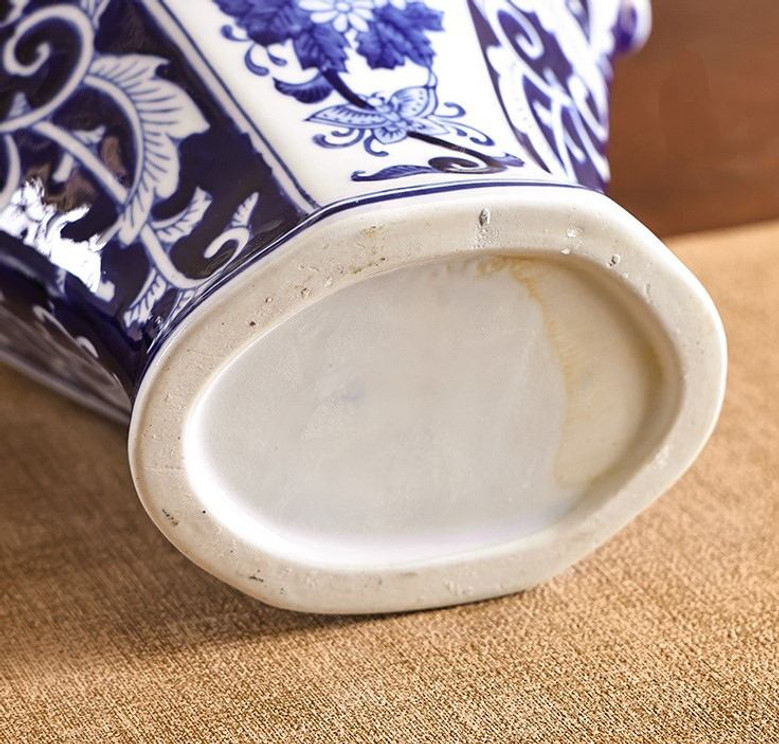 Blue And White Antique Cylinder Think Bottom Ceramic Vases Crockery Items