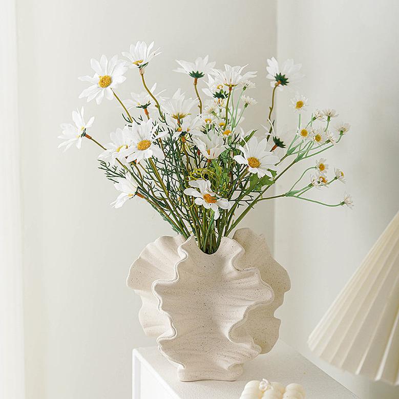 Beige Black Ceramic Vase Coral Shaped Modern Decoration Vases Ceramic Flower Vase For Home Decor