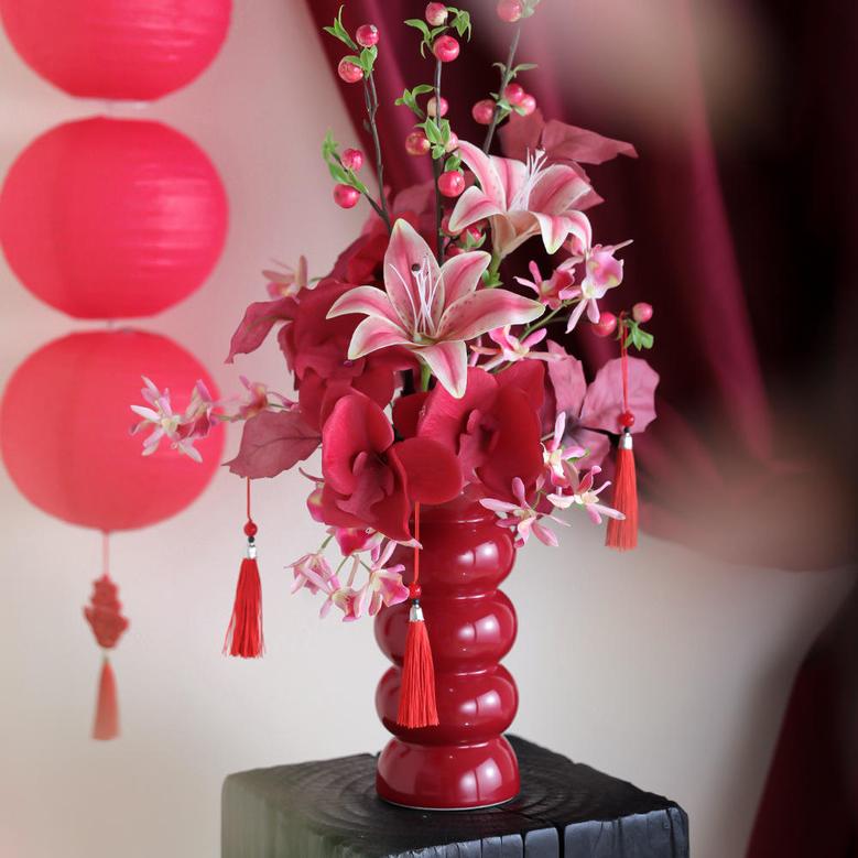 Black Bubble Ceramic Vase for Hotel Room Wedding Flower Decoration