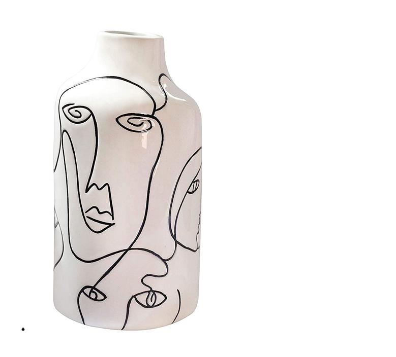 Ceramic Vase Irregular Face Design Decorative Flower Vase