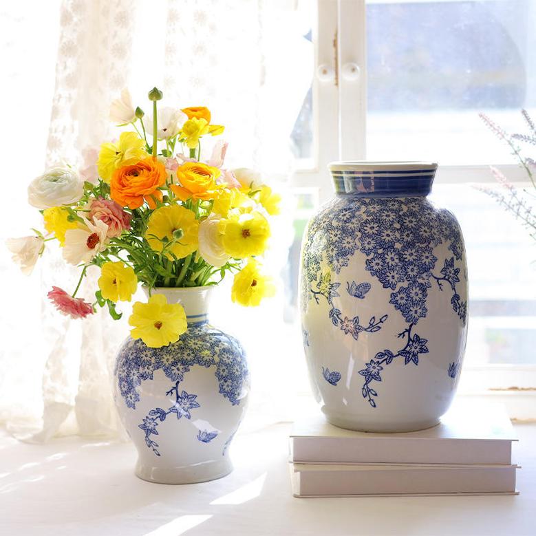 Chinese Blue And White Ceramic Porcelain Vases Home Decorative