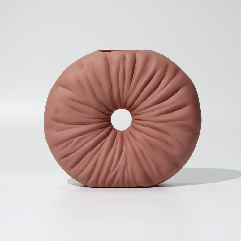 Chinese Creative Design Round Donut Vases Nordic Decor Ceramic Vase