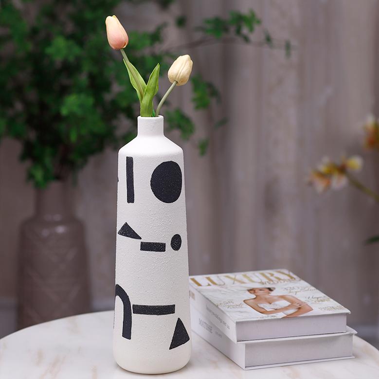 Chinese Traditional Ceramic Vase Home Ceramic Cylindrical Vases For Decoration