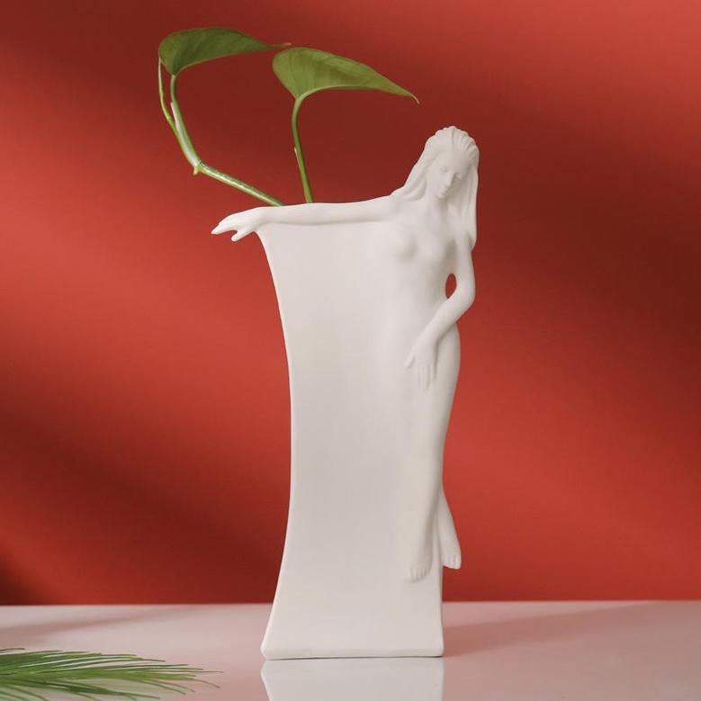 Creative Nordic Vase White Ceramic Women Body dried flower arrangement