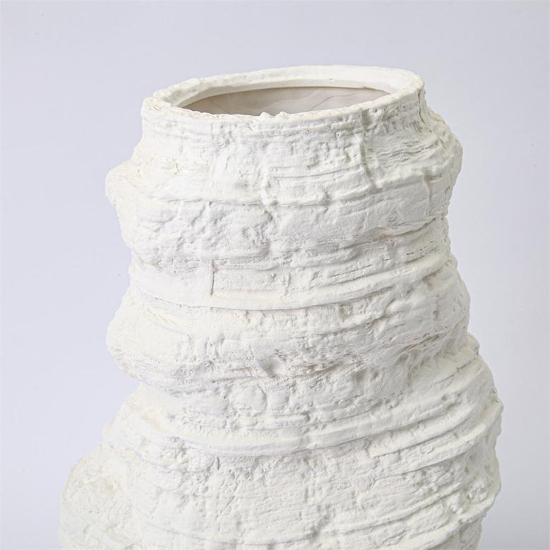 Frosted White Large Decorative Vase Unique Design Ceramic Vase
