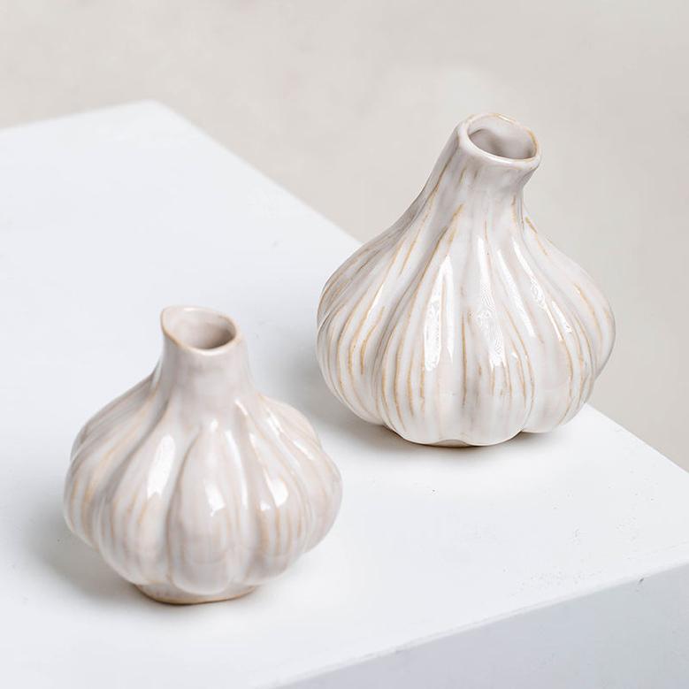 Garlic Shape Ceramic Flower Vases Table Decor Bud Vase For Home Hotel Decorative