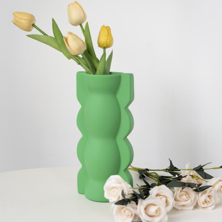 Living Room Nordic Unique Design Minimalist Ceramic Matte Green Flower Vases