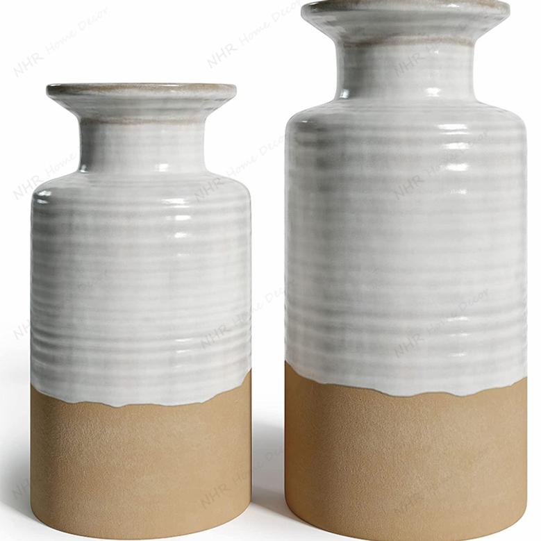 Minimalist Large Floor Ceramic Vase Farmhouse Pottery Clay Ceramic Rustic Flower Vases