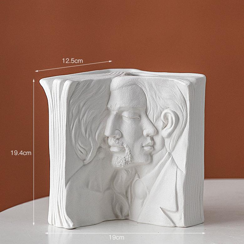 Modern Book Shape Decorative Ceramic Vase For Dinning Room
