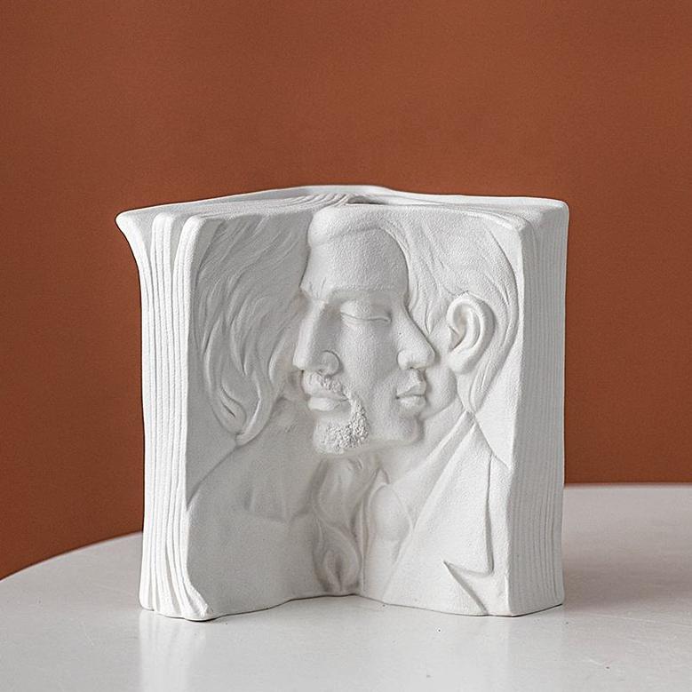 Modern Book Shape Decorative Ceramic Vase For Dinning Room